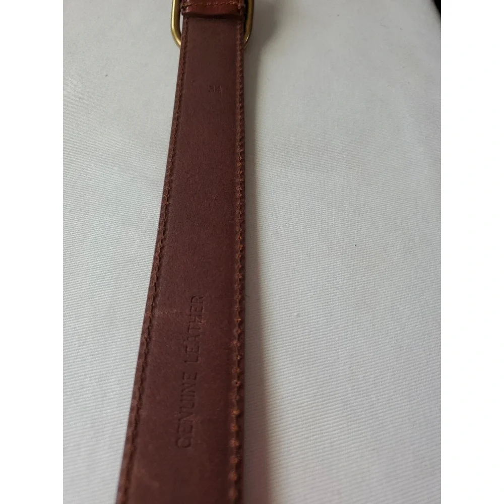 Campaign Est 1879 Genuine Leather Belt Brown‎ Brass Color Hardware Men Sz Small